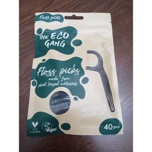 The Eco Gang Dental Floss Picks 40 Ct Infused With Charcoal SHIPS FREE